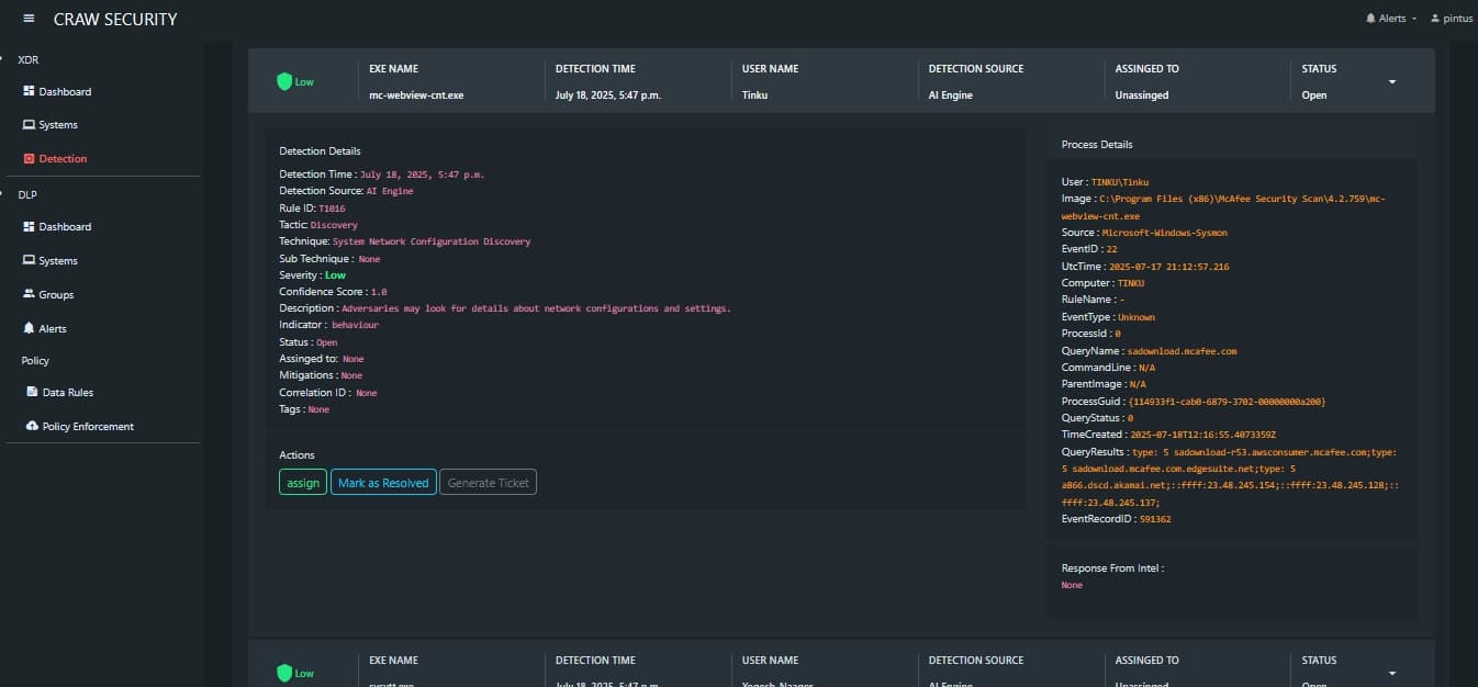 Shield Detection Dashboard