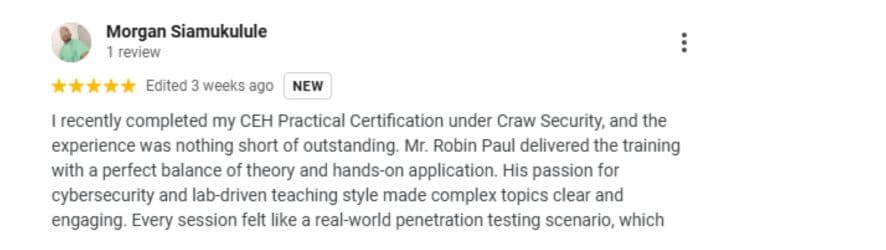 Ethical Hacking Review by Ishita Kolluru